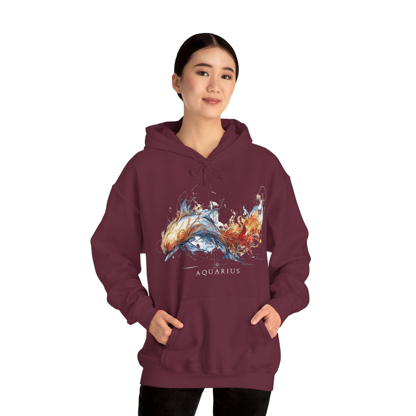Aquarius Dolphin Heavy Blend™ Hoodie  | Zodiac Line