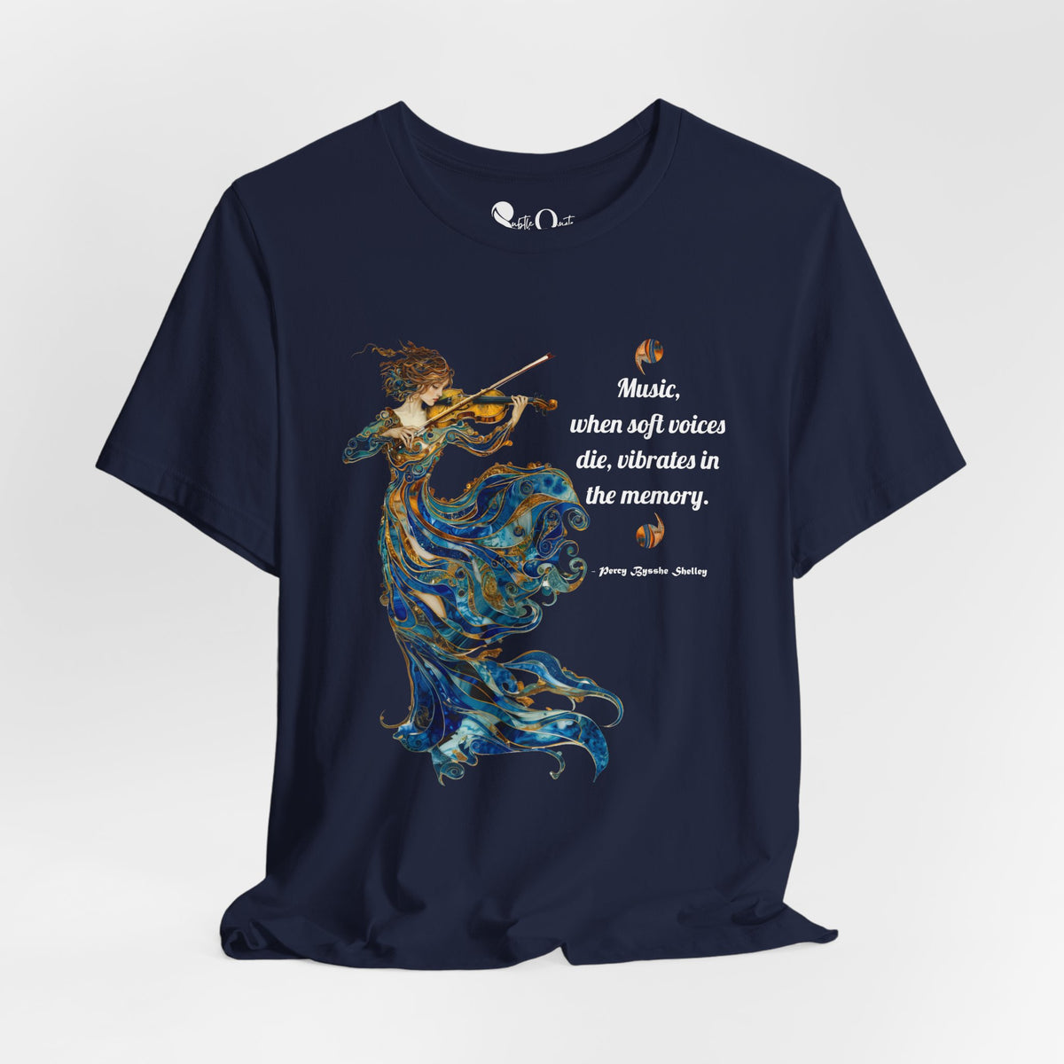 Echoes of Melody | Percy Bysshe Shelley Navy T-Shirt