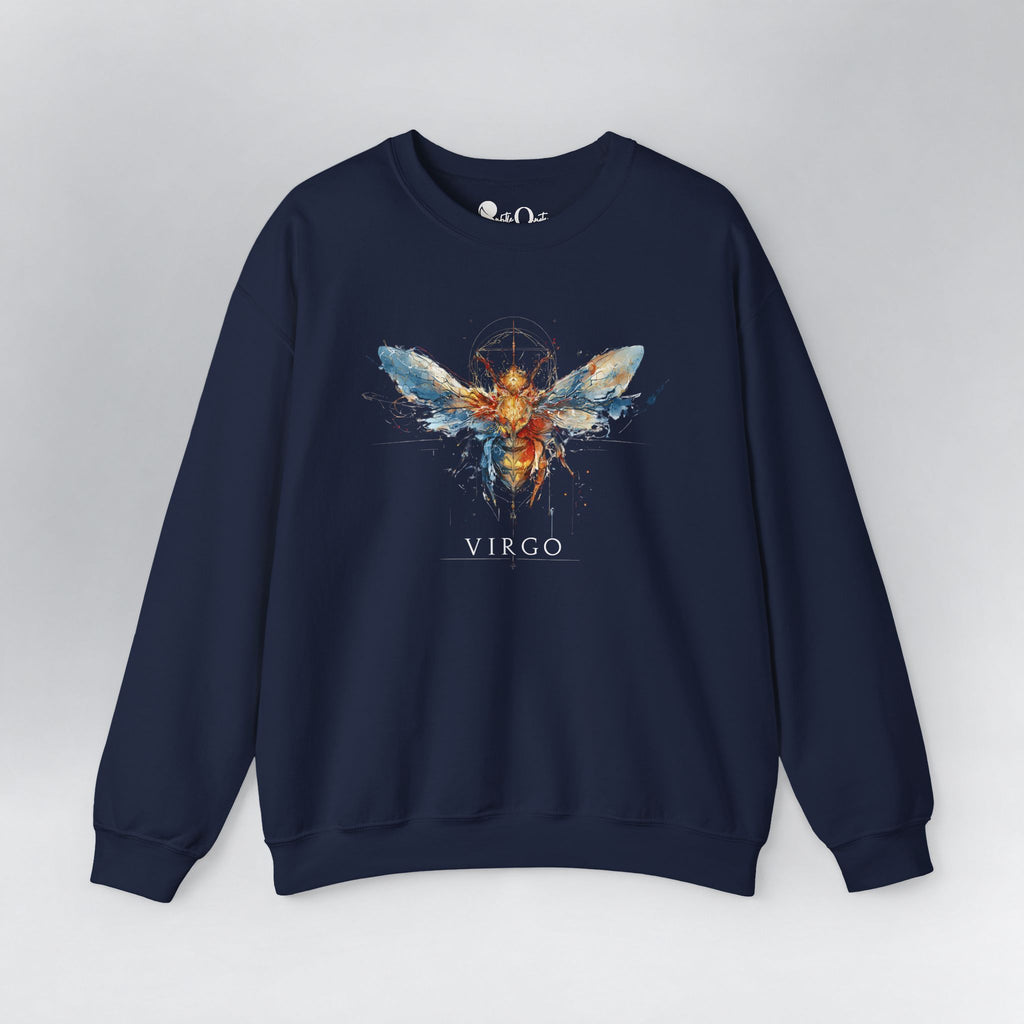 Virgo Honeybee Zodiac Sweatshirt Navy Sweatshirt