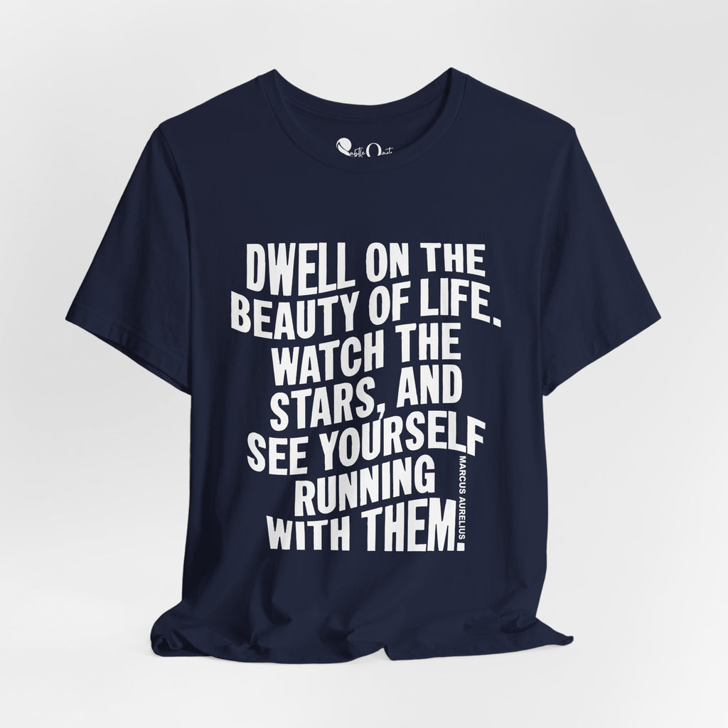 Dwell on Beauty | Marcus Aurelius Navy T-Shirt