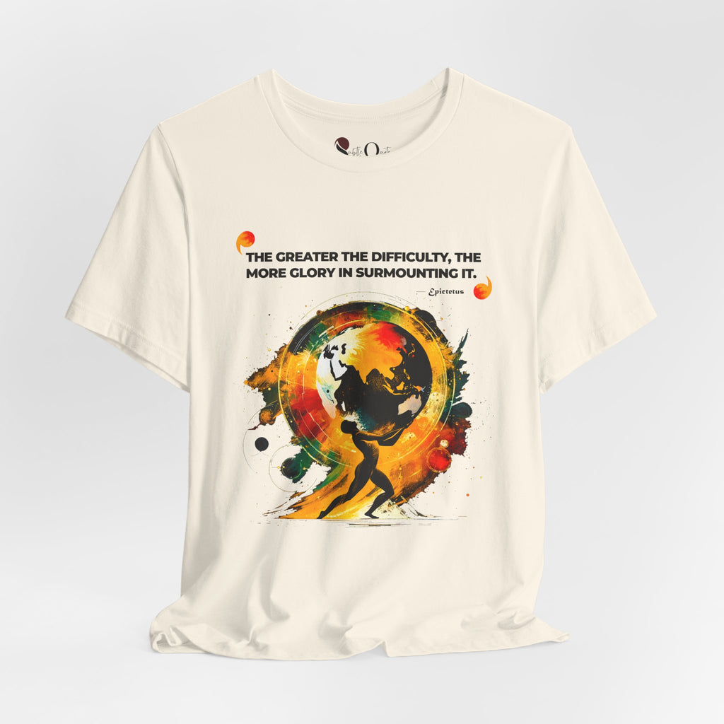 World on His Shoulders | Epictetus Natural T-Shirt