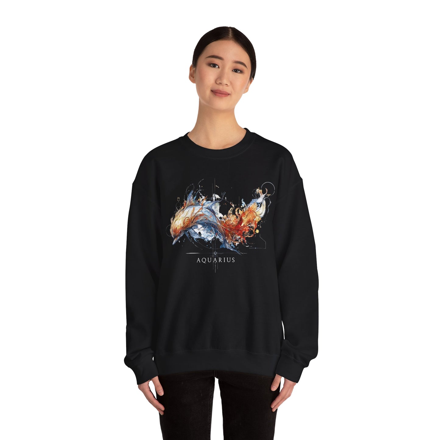 Aquarius Dolphin Heavy Blend™ Crewneck Sweatshirt | Zodiac Line