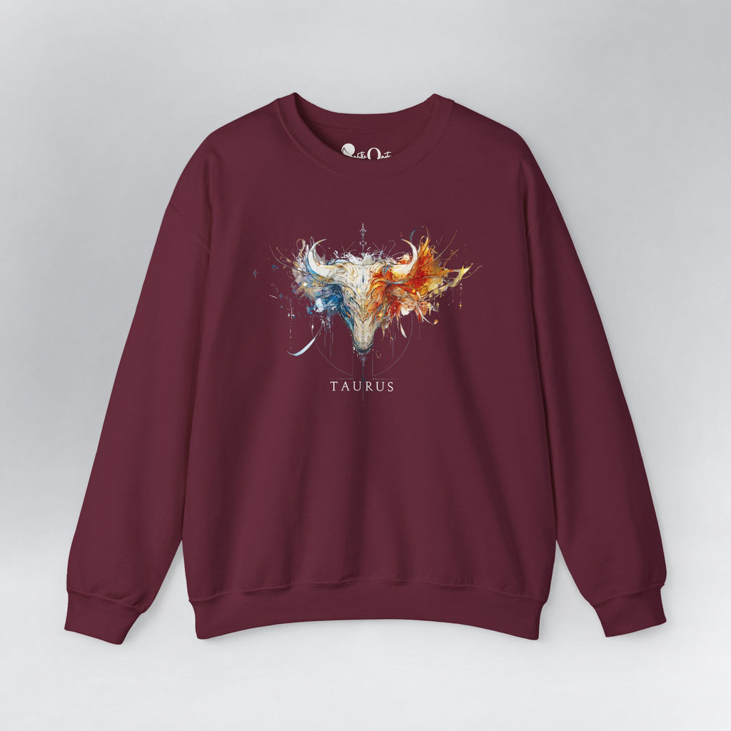Taurus Bull Zodiac Sweatshirt Maroon Sweatshirt