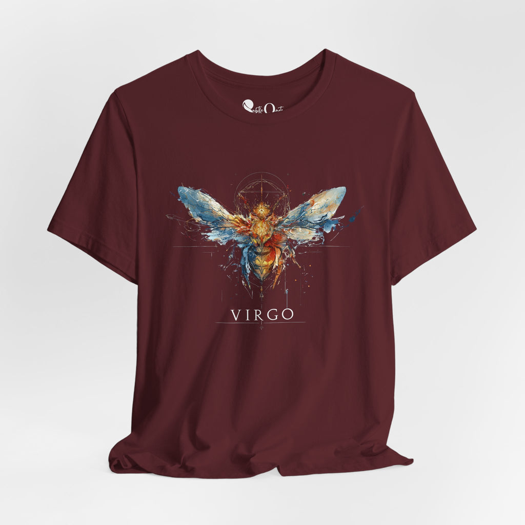 Virgo Honeybee Zodiac T-Shirt Maroon T-Shirt