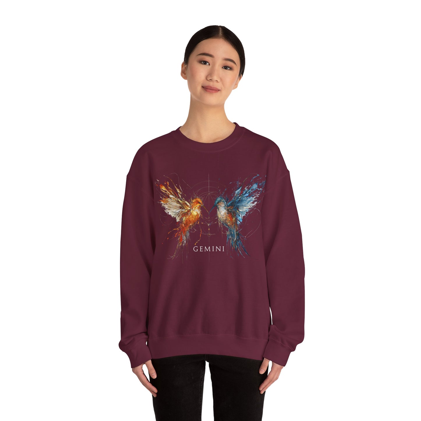 Gemini Hummingbird  Heavy Blend™ Crewneck Sweatshirt | Zodiac Line