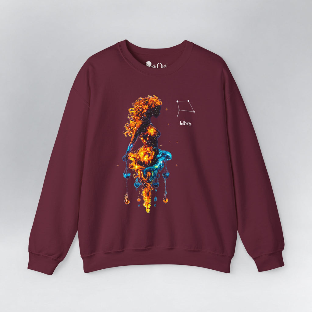 Libra Zodiac Sweatshirt Maroon Sweatshirt
