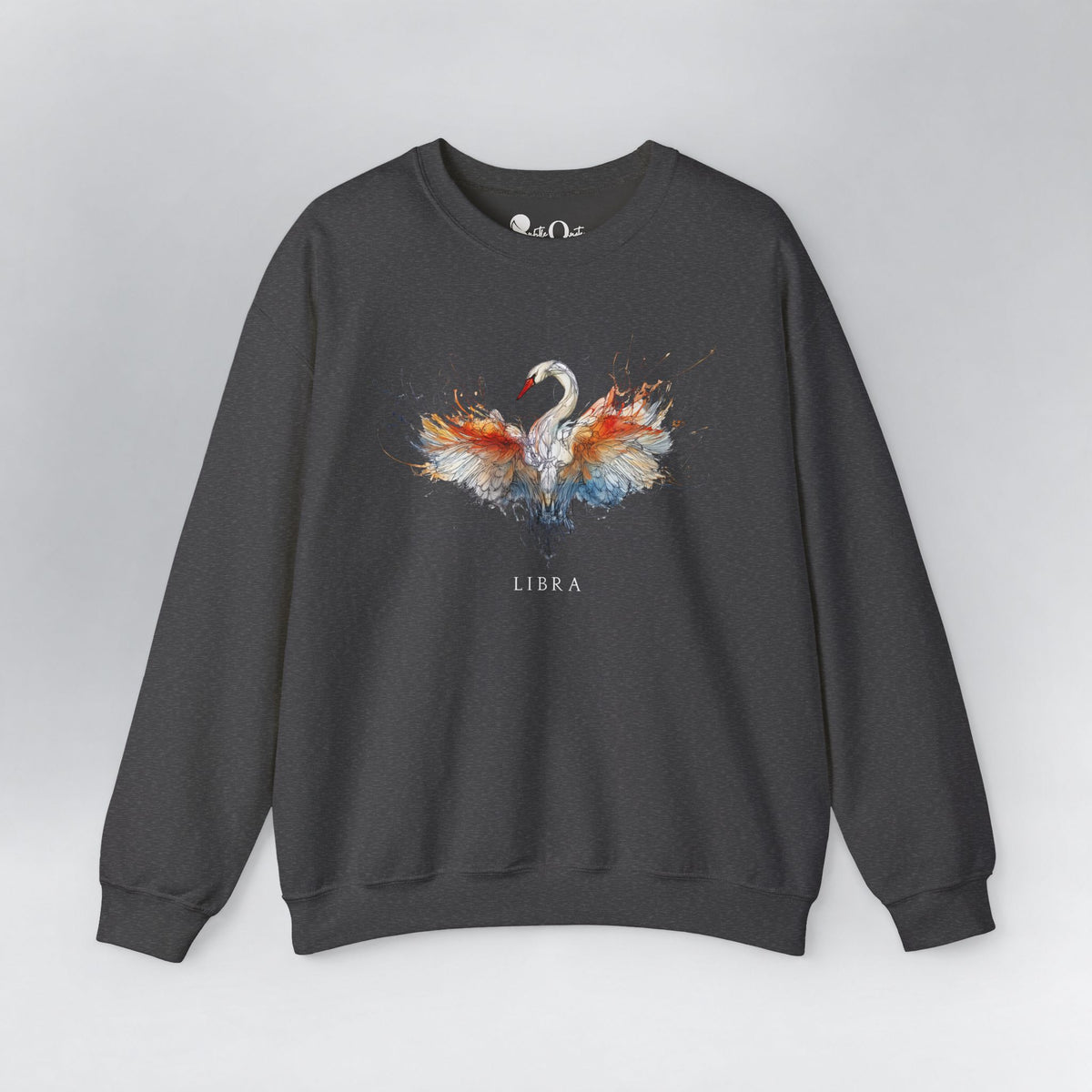 Libra Swan Zodiac Sweatshirt Dark Heather Sweatshirt