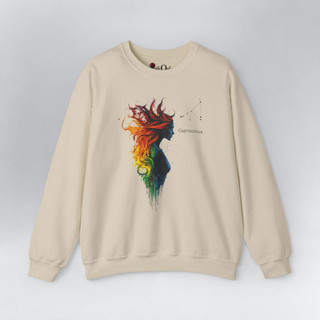 Capricorn Goddess Hestia Zodiac Sweatshirt Sand Sweatshirt