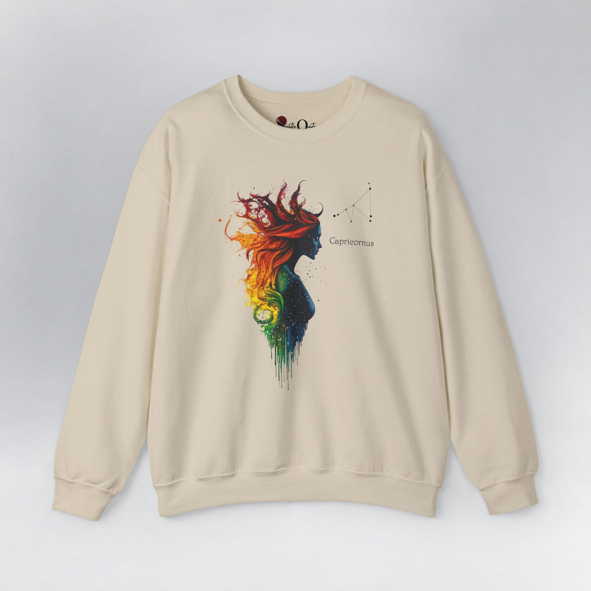 Capricorn Goddess Hestia Zodiac Sweatshirt Sand Sweatshirt