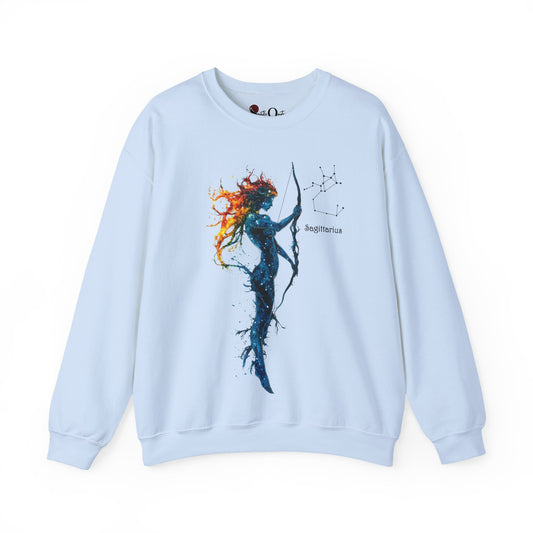 Sagittarius I Heavy Blend™ Crewneck Sweatshirt | Zodiac Line Light Blue Sweatshirt