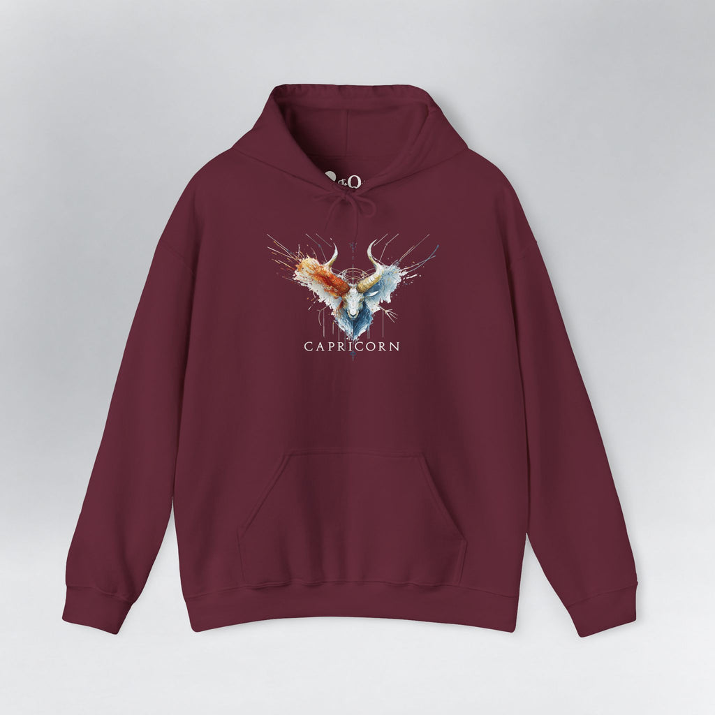 Capricorn Ibex Zodiac Hoodie Maroon Hoodie