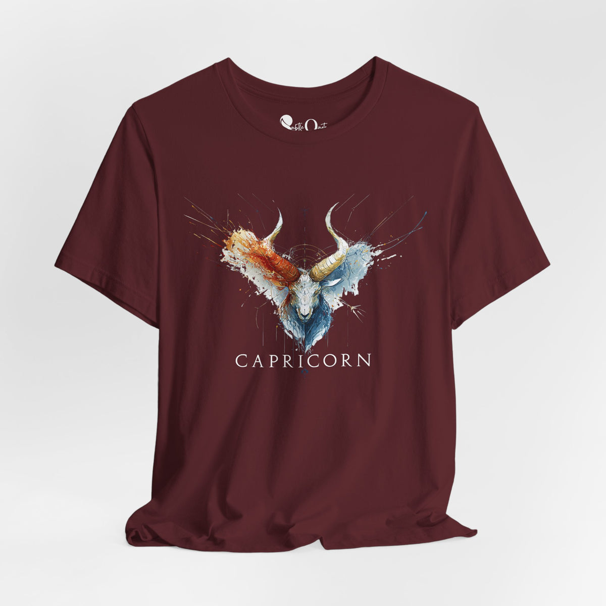Capricorn Ibex Zodiac T-Shirt Maroon T-Shirt