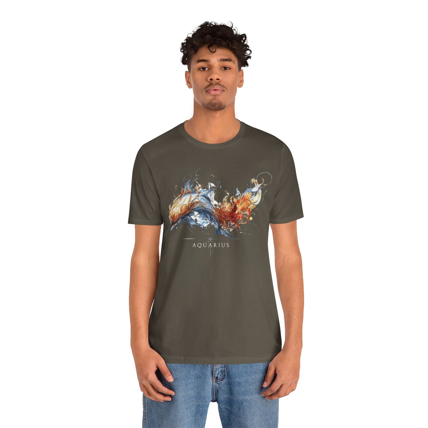 Aquarius Dolphin Dark | Zodiac Line