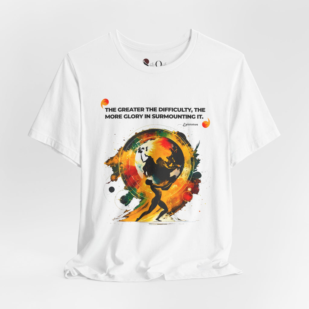 World on His Shoulders | Epictetus White T-Shirt