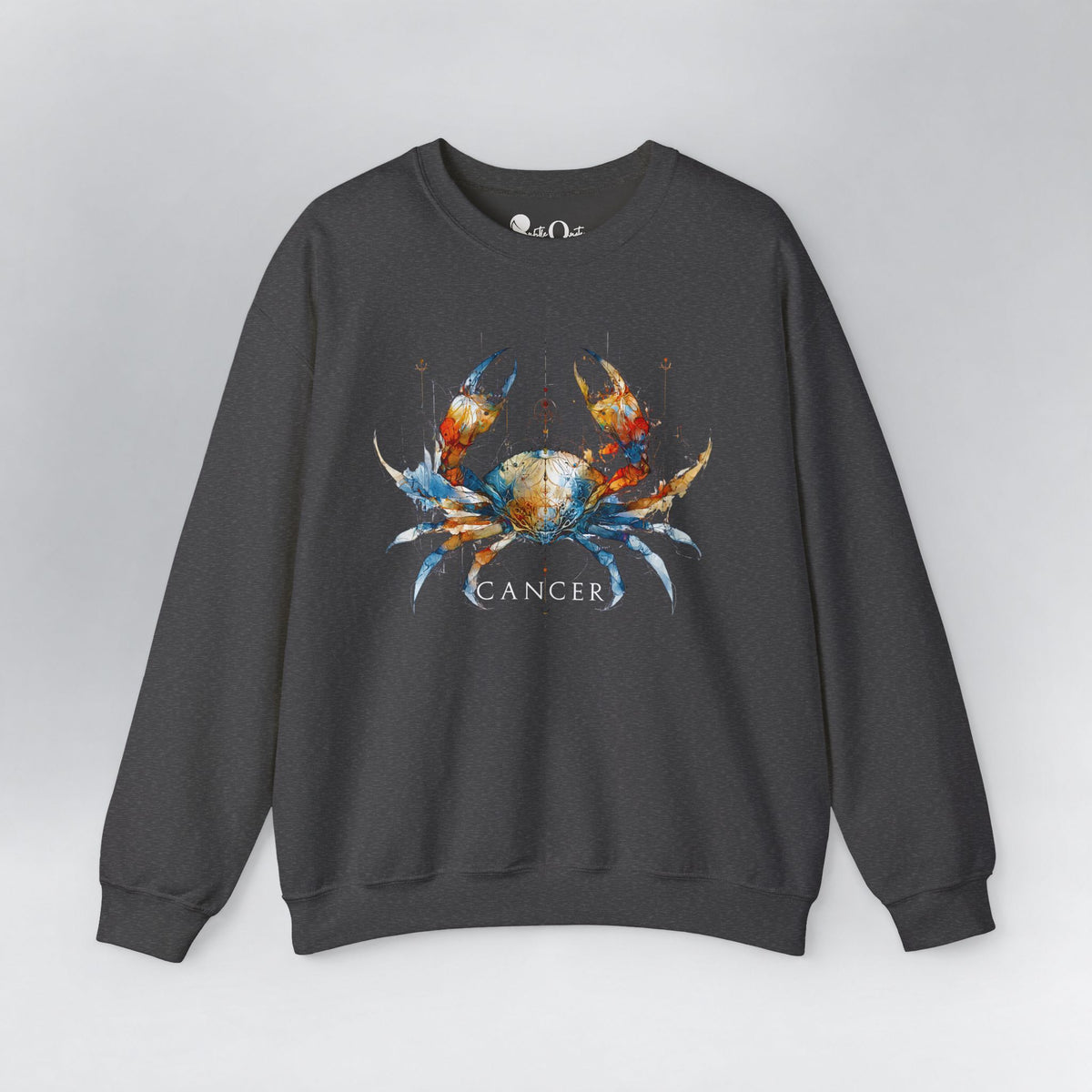 Cancer Crab Zodiac Sweatshirt Dark Heather Sweatshirt