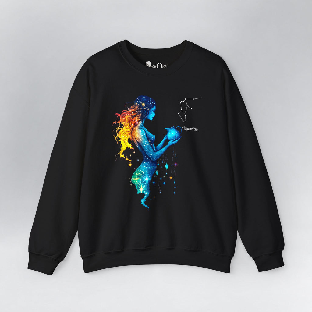 Aquarius Zodiac Sweatshirt Black Sweatshirt