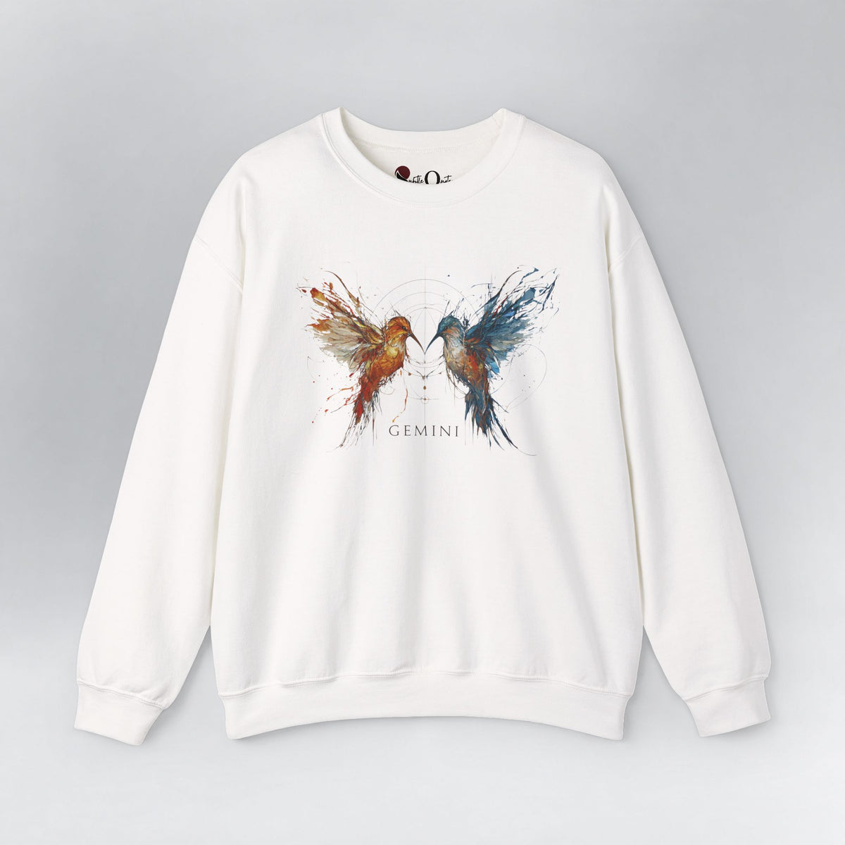 Gemini Hummingbird Zodiac Sweatshirt White Sweatshirt