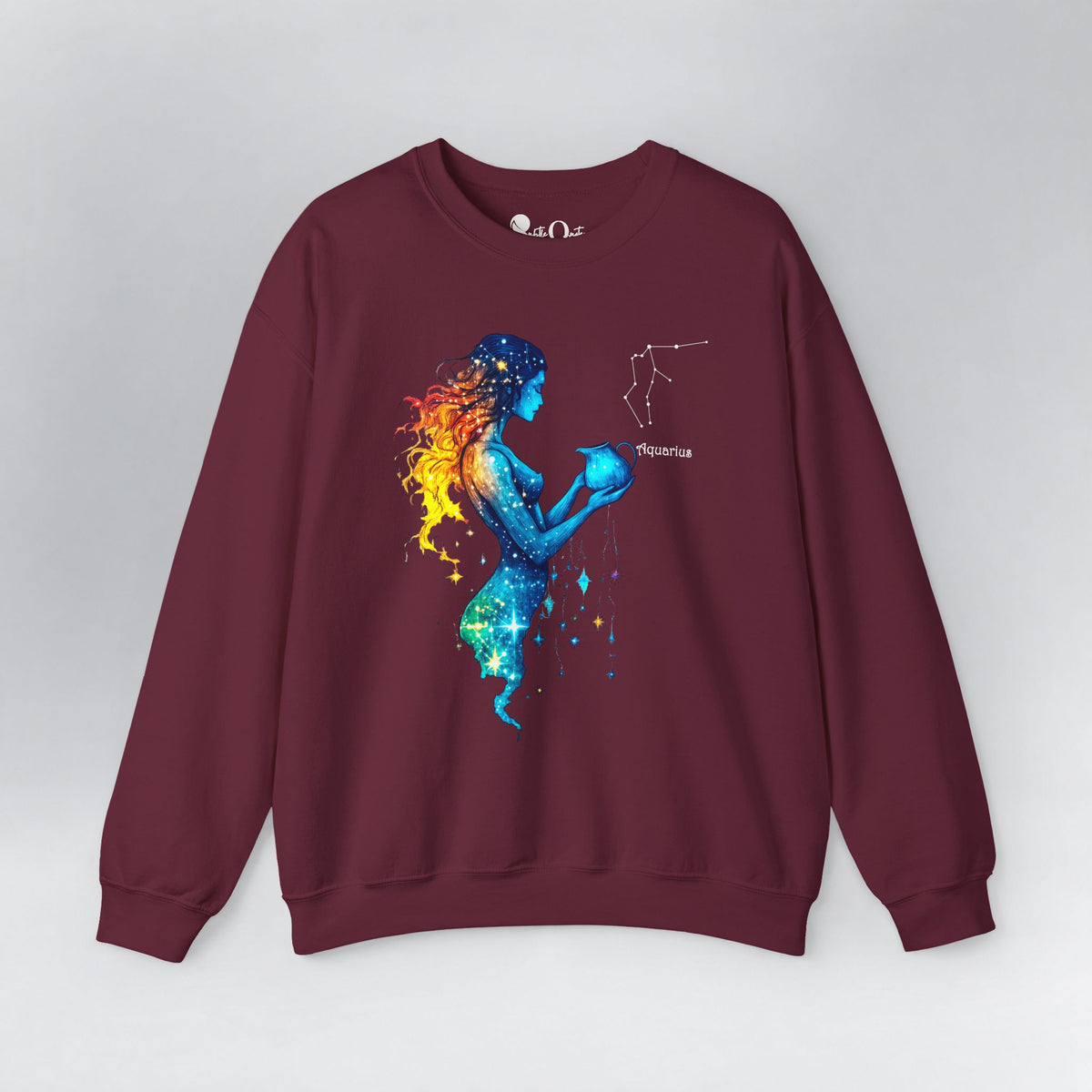 Aquarius Zodiac Sweatshirt Maroon Sweatshirt