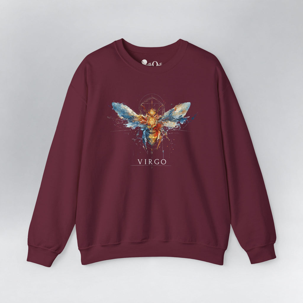 Virgo Honeybee Zodiac Sweatshirt Maroon Sweatshirt