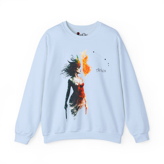 Aries Heavy Blend™ Crewneck Sweatshirt | Zodiac Line Light Blue Sweatshirt