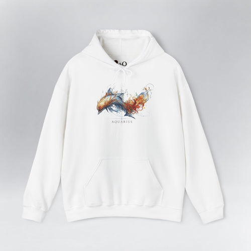 Aquarius Dolphin Zodiac Hoodie White Hoodie