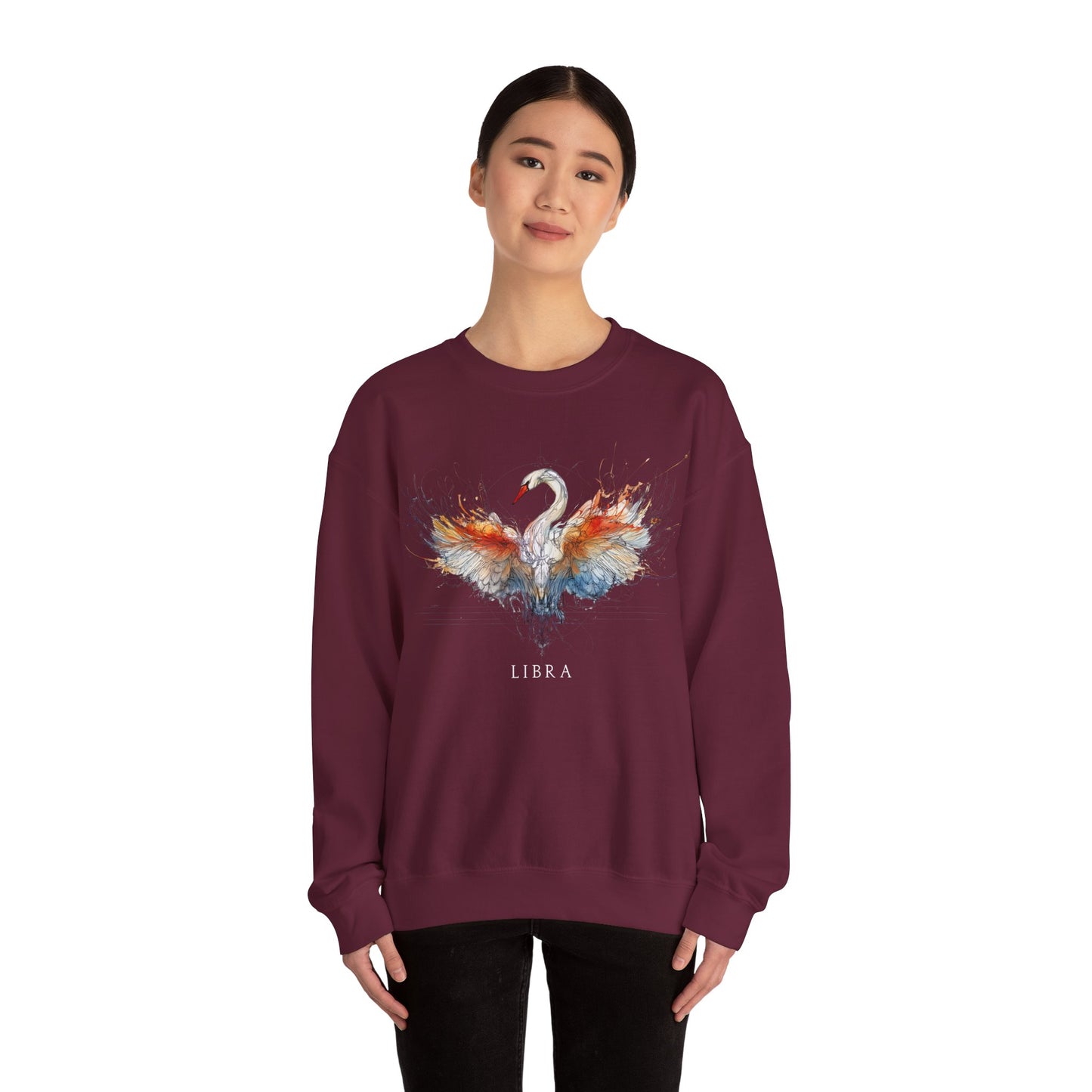 Libra Swan Heavy Blend™ Crewneck Sweatshirt | Zodiac Line