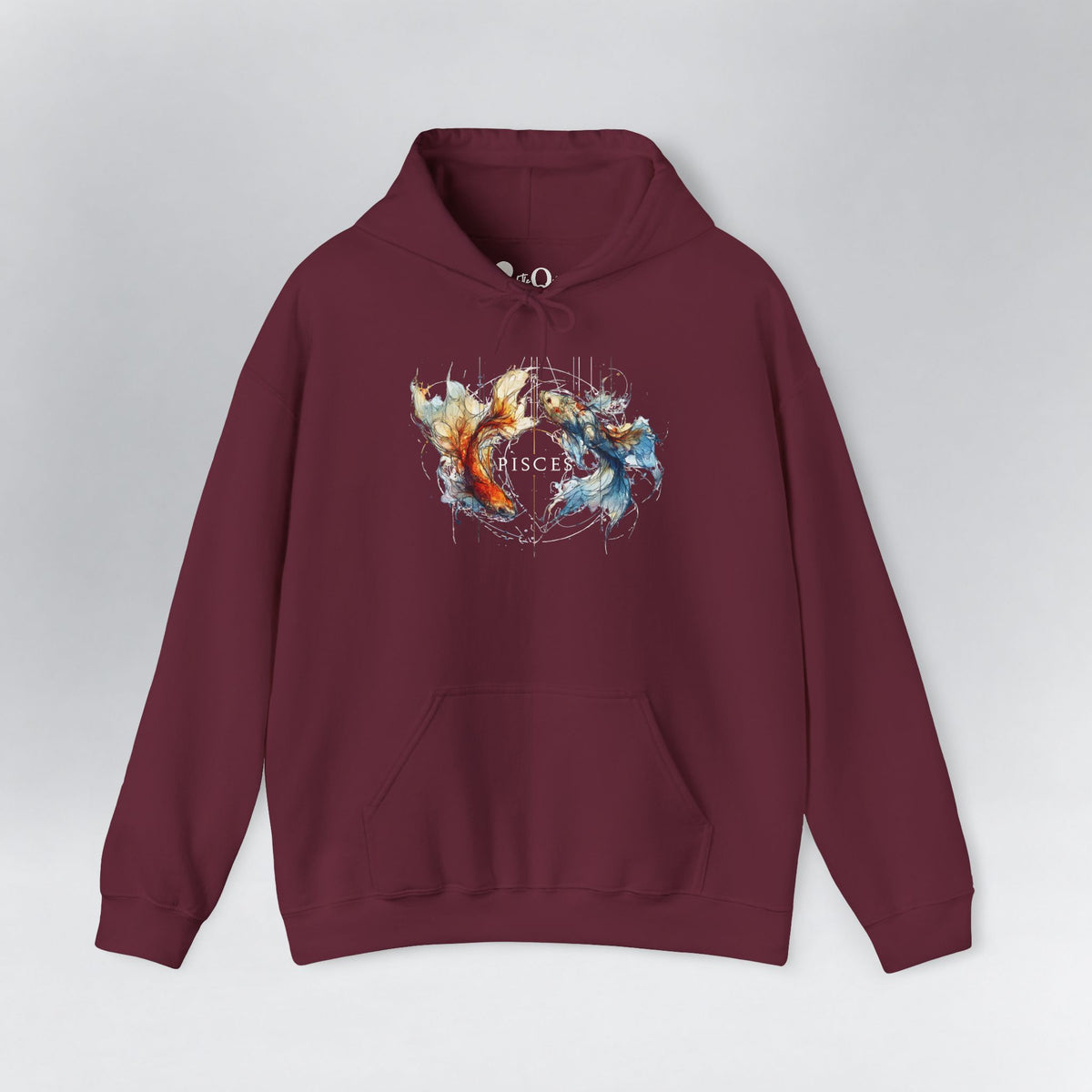 Pisces Koi Fish Zodiac Hoodie Maroon Hoodie