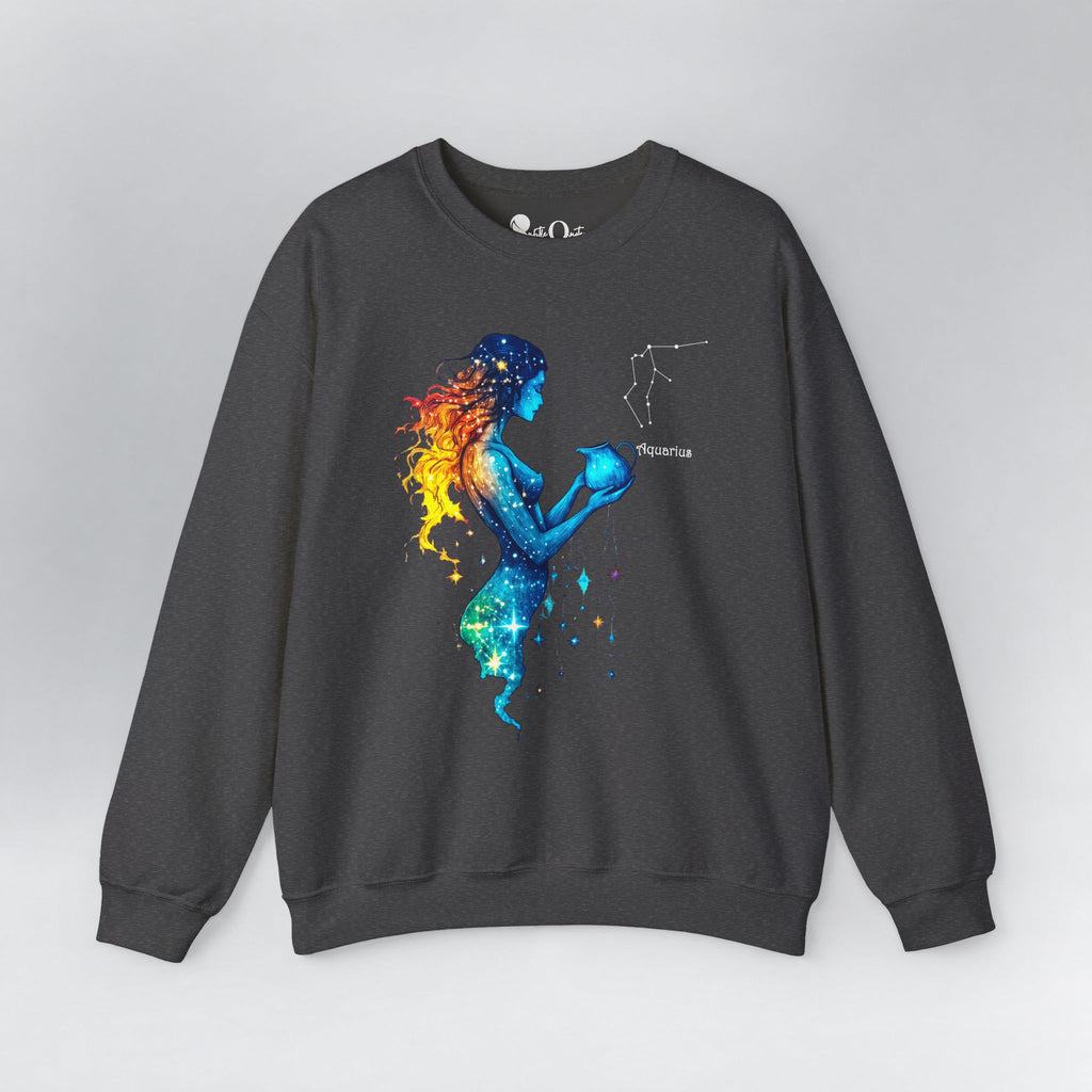 Aquarius Zodiac Sweatshirt Dark Heather Sweatshirt