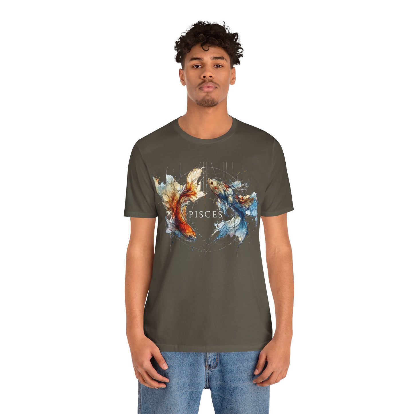 Pisces Koi Fish Dark | Zodiac Line