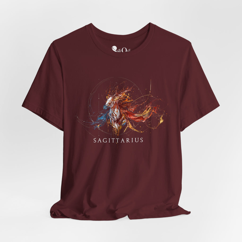 Sagittarius Horse Zodiac T-Shirt Maroon T-Shirt