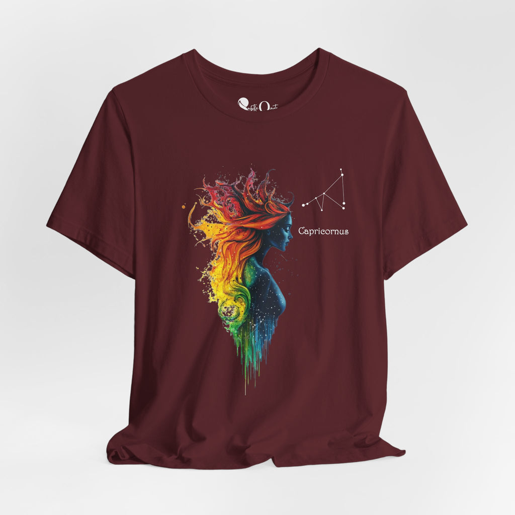 Capricorn Goddess Hestia Zodiac T-Shirt Maroon T-Shirt