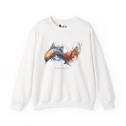 Aquarius Dolphin Heavy Blend™ Crewneck Sweatshirt | Zodiac Line