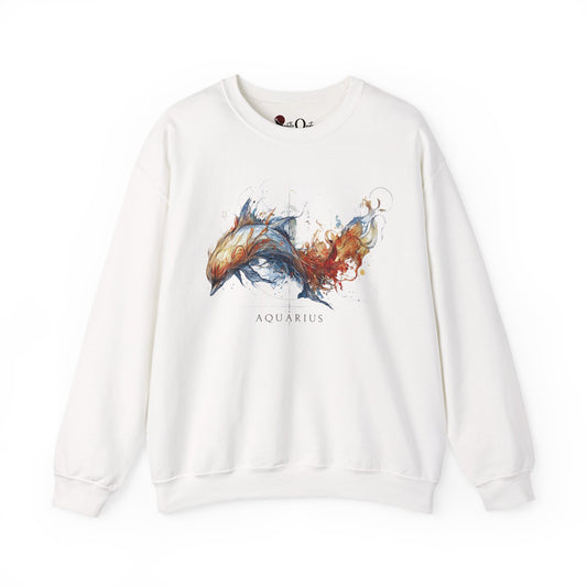 Aquarius Dolphin Heavy Blend™ Crewneck Sweatshirt | Zodiac Line