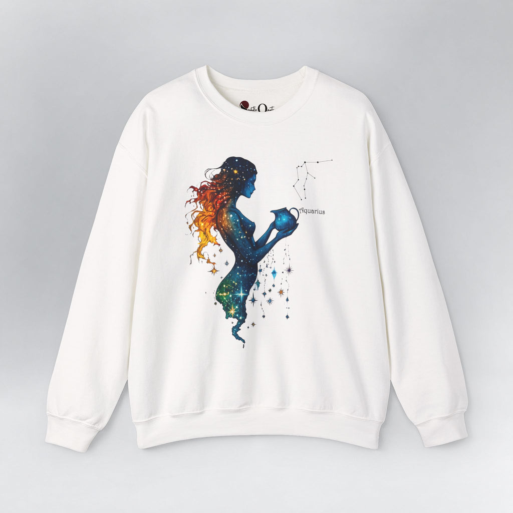 Aquarius Zodiac Sweatshirt White Sweatshirt