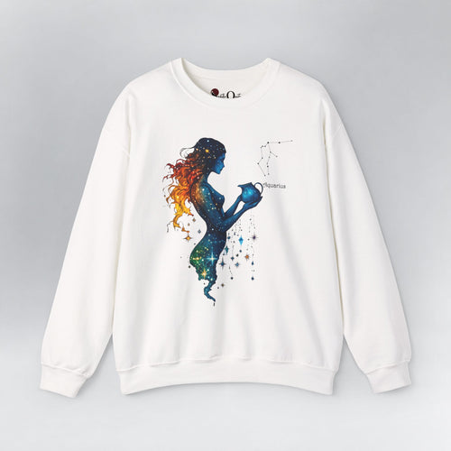 Aquarius Zodiac Sweatshirt White Sweatshirt