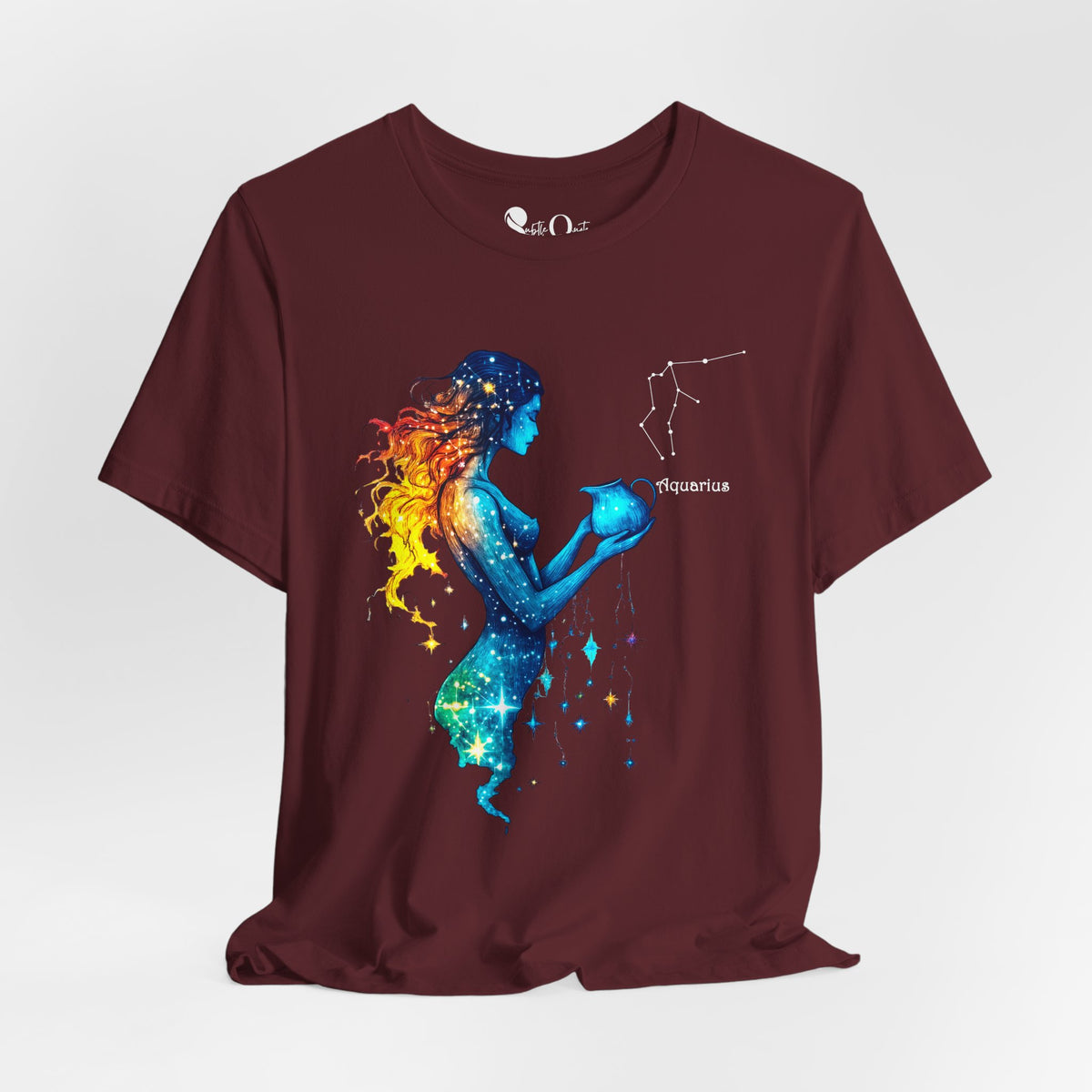 Aquarius Zodiac T-Shirt Maroon T-Shirt
