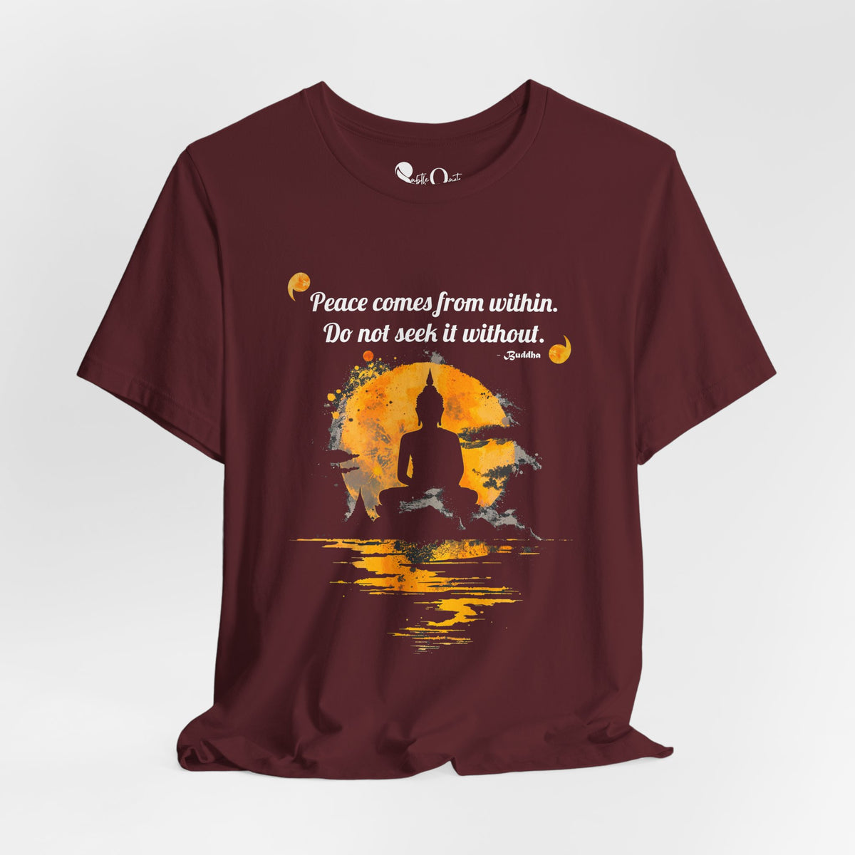 Peace From Within | Buddha Maroon T-Shirt