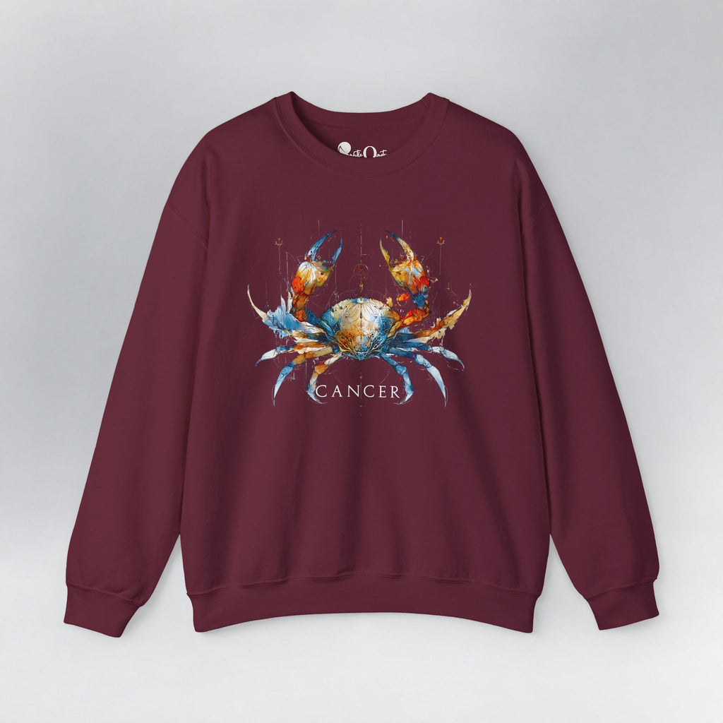 Cancer Crab Zodiac Sweatshirt Maroon Sweatshirt