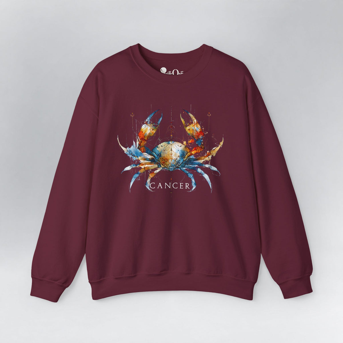 Cancer Crab Zodiac Sweatshirt Maroon Sweatshirt