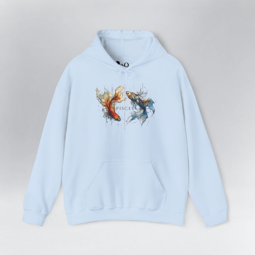 Pisces Koi Fish Zodiac Hoodie Light Blue Hoodie