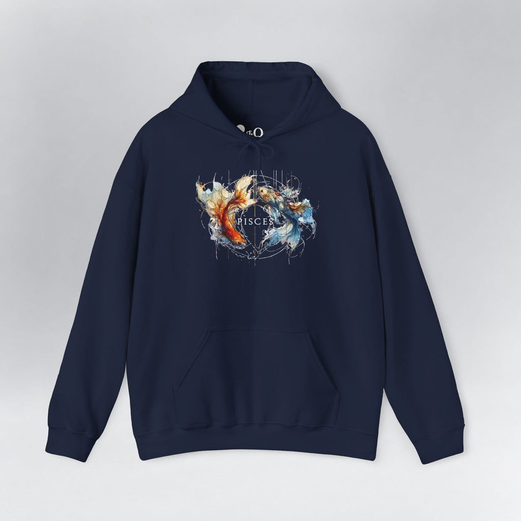 Pisces Koi Fish Zodiac Hoodie Navy Hoodie