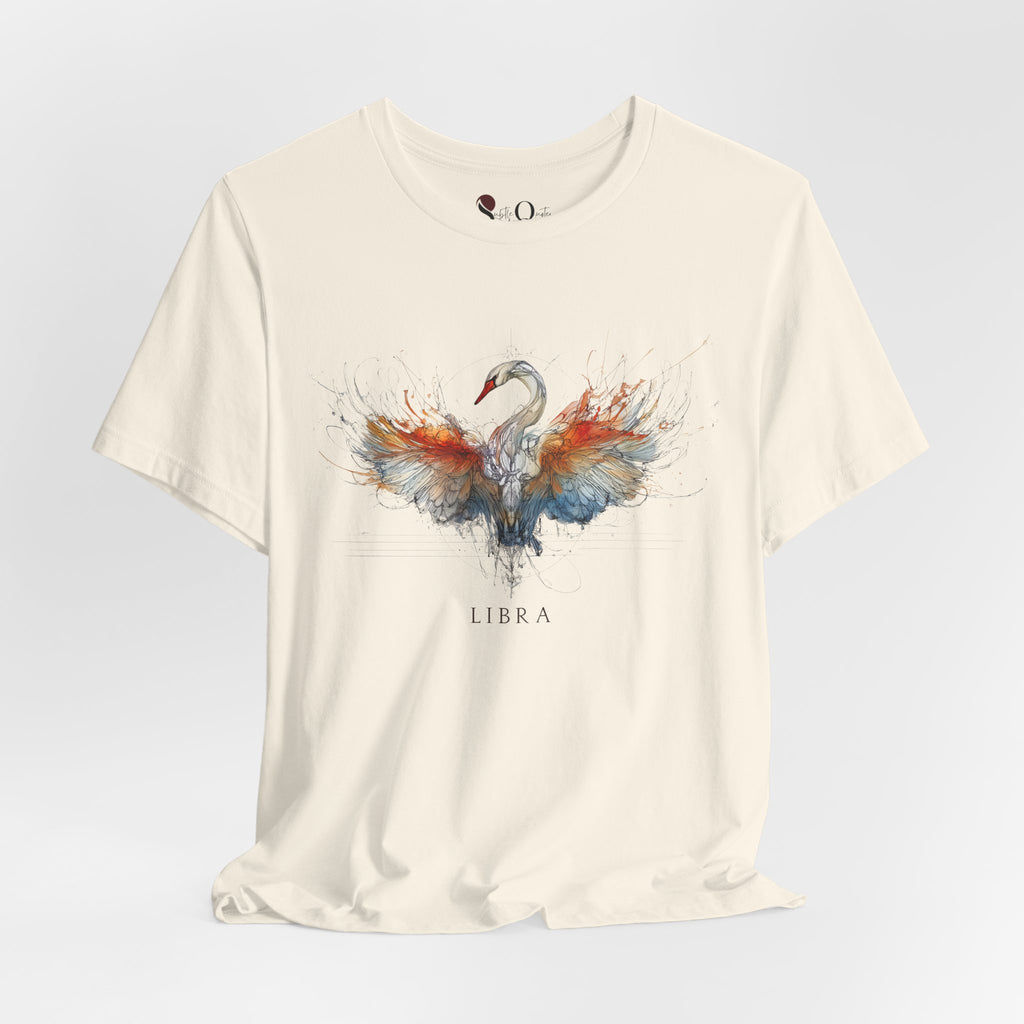 Libra Swan Zodiac T-Shirt Natural T-Shirt
