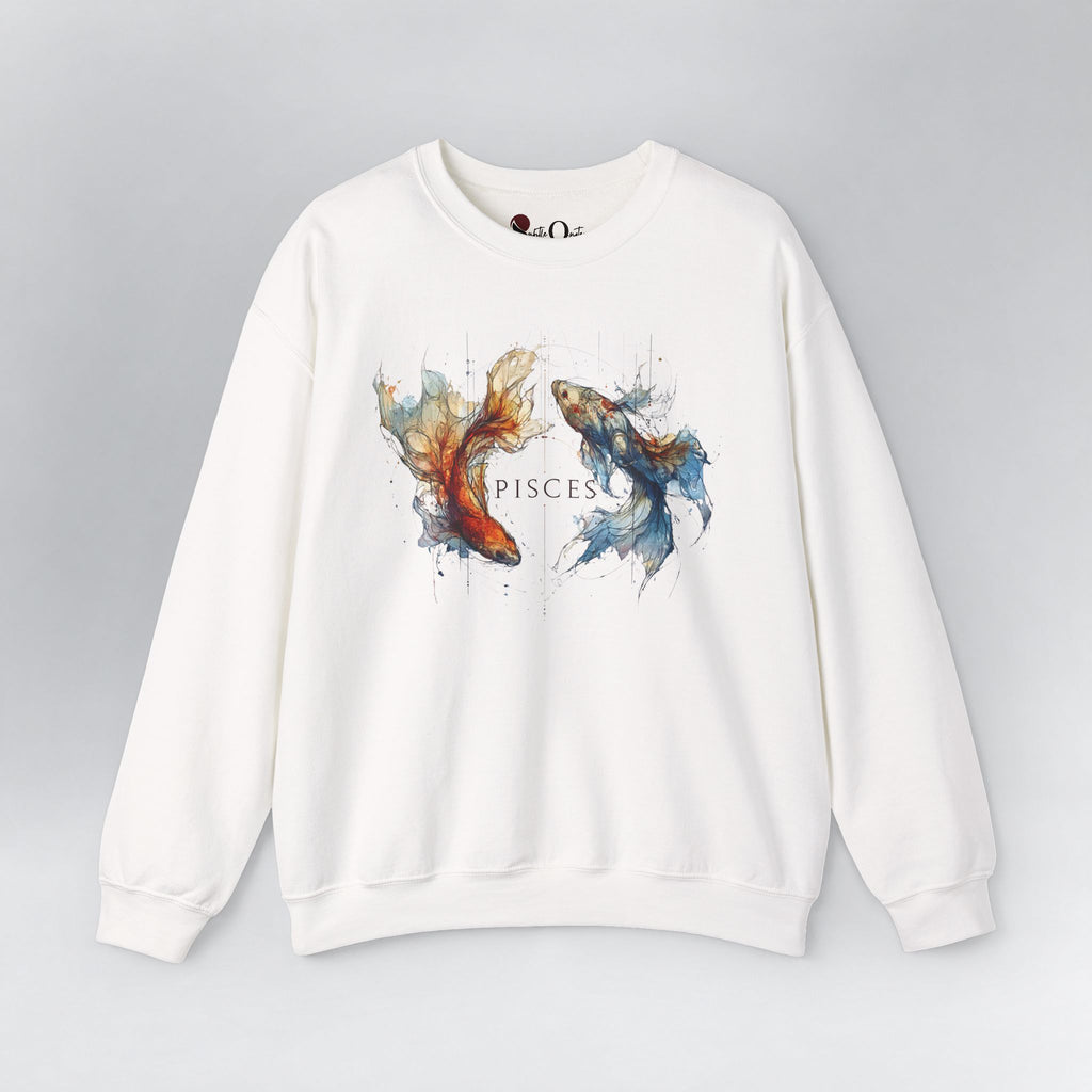 Pisces Koi Fish Zodiac Sweatshirt White Sweatshirt