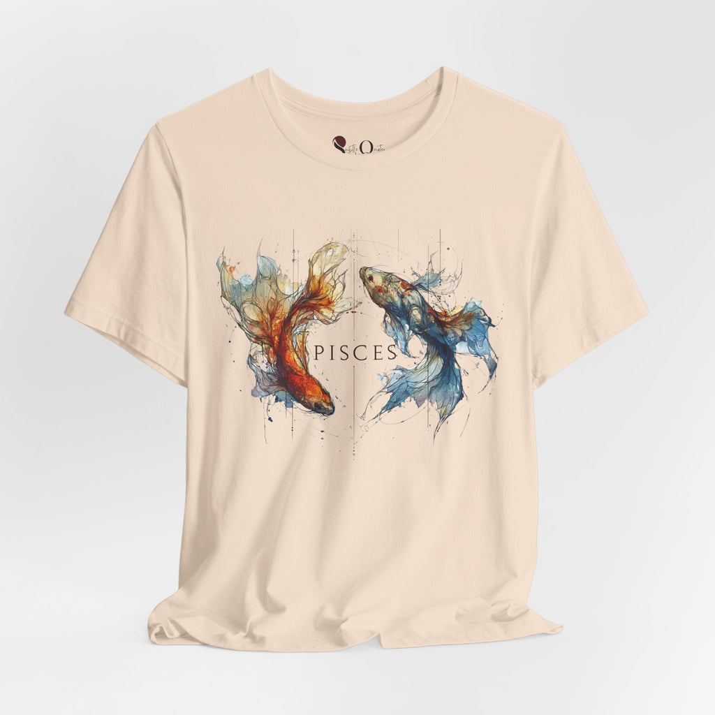 Pisces Koi Fish Zodiac T-Shirt Soft Cream T-Shirt