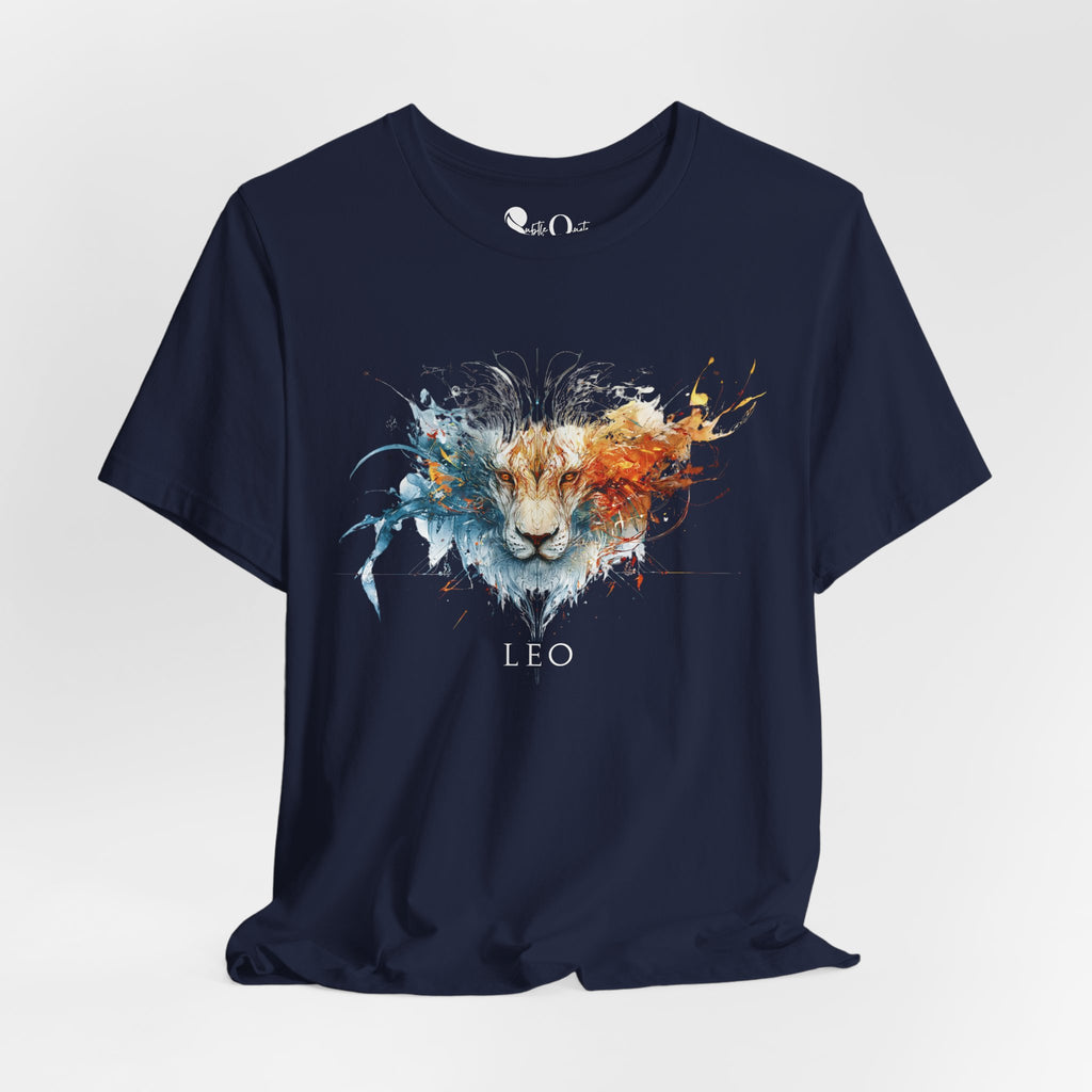 Leo Lion Zodiac T-Shirt Navy T-Shirt