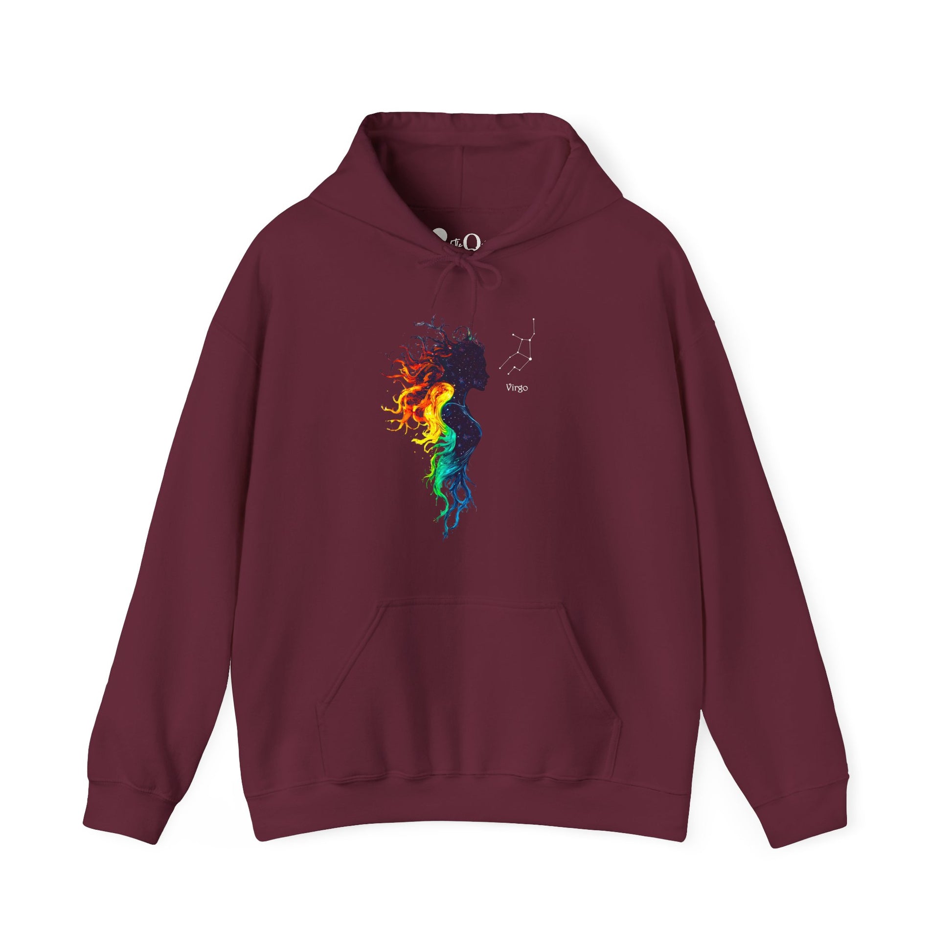 Virgo Heavy Blend™ Hoodie | Zodiac Line Maroon Hoodie