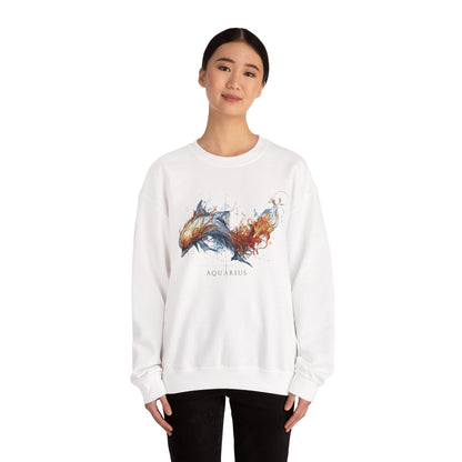 Aquarius Dolphin Heavy Blend™ Crewneck Sweatshirt | Zodiac Line