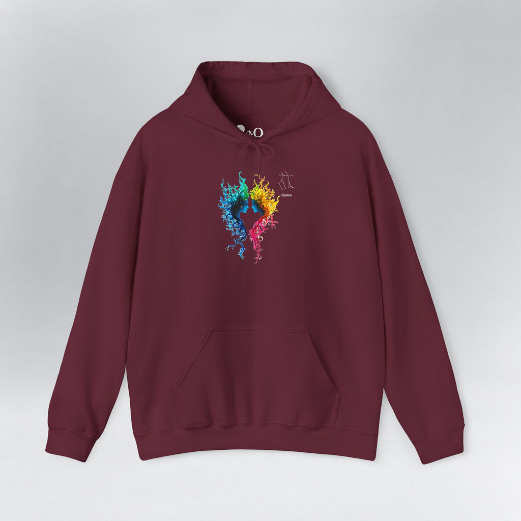 Gemini Zodiac Hoodie Maroon Hoodie