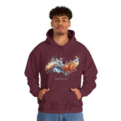Aquarius Dolphin Heavy Blend™ Hoodie  | Zodiac Line