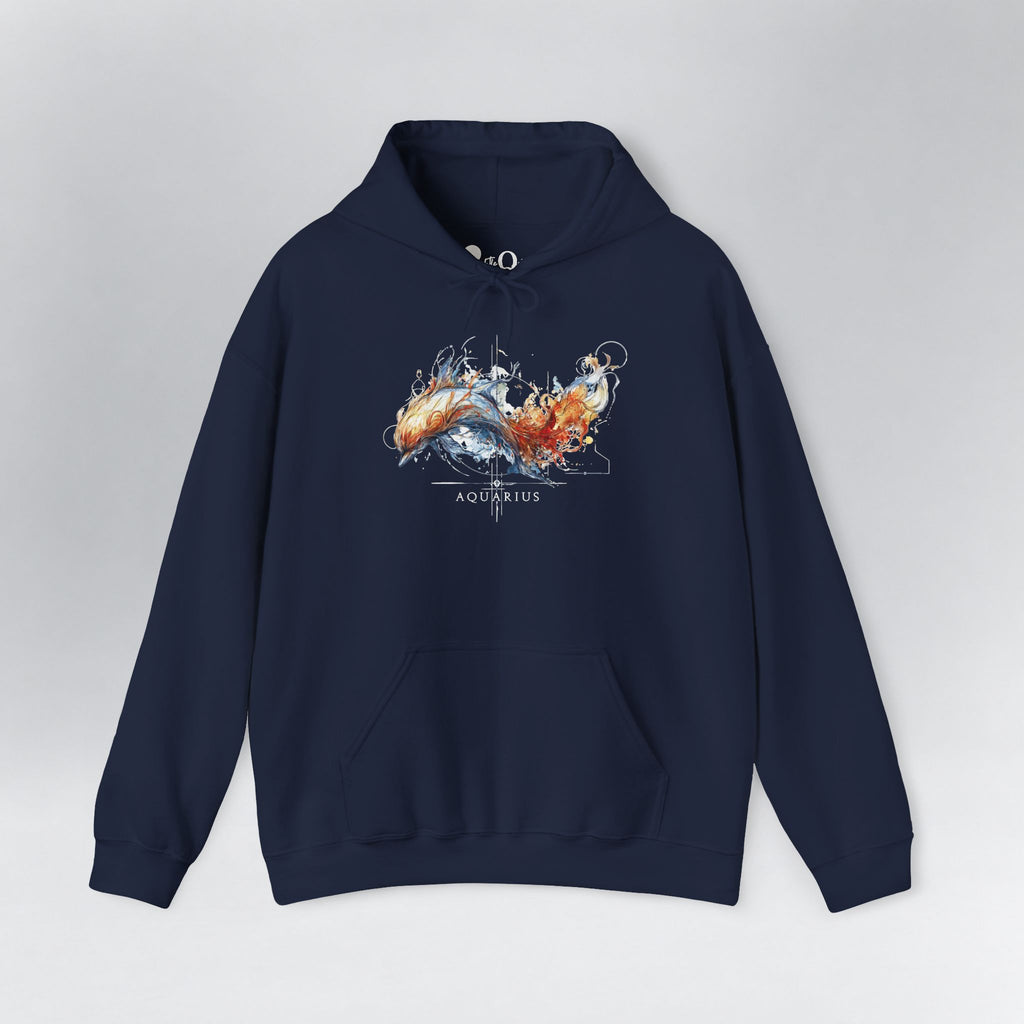 Aquarius Dolphin Zodiac Hoodie Navy Hoodie